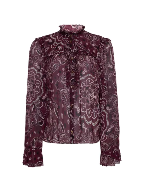 Cara Cara Elouise paisley ruffled shirt Purple 3270VGBANP