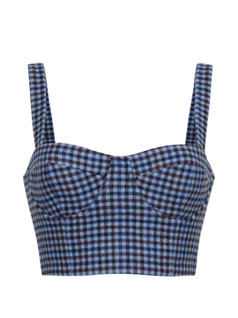 Cara Cara Claudine plaid wool top Blue 363PEPBL