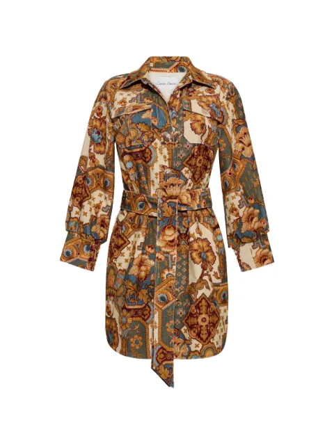 Cara Cara Villena patchwork corduroy mini dress Brown 1467CVINT