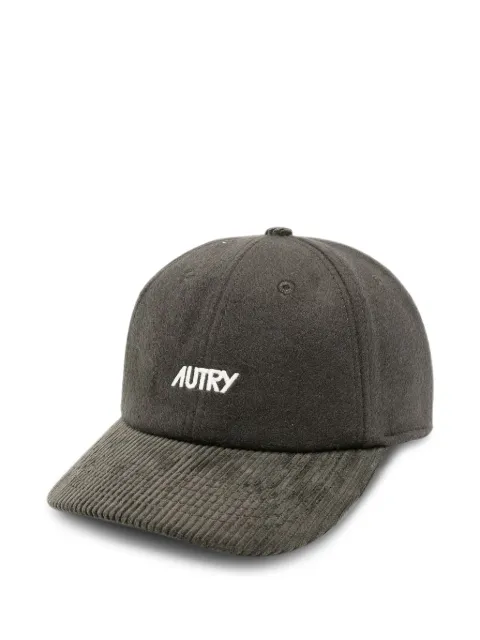 Autry logo-embroidered corduroy-trimmed baseball cap Grey ACPU1344