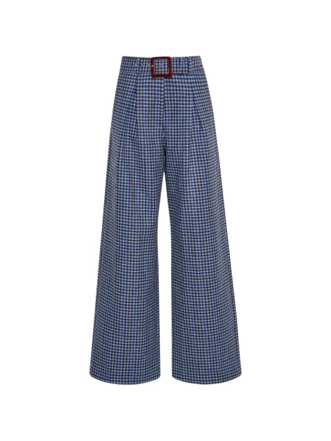 Cara Cara Soho plaid wool trousers Blue 815PEPBL