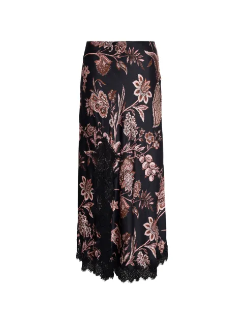Cara Cara Lou lace-trim floral-print maxi skirt Black 2065LBBL