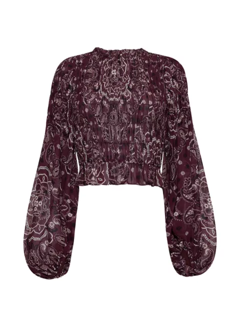 Cara Cara Weston bandana-print smocked top Purple 3224BANP