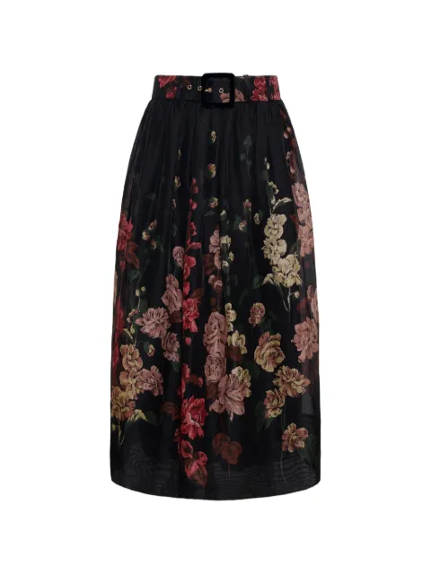 Cara Cara Alba floral-print midi skirt Black 2038SLOMDWB