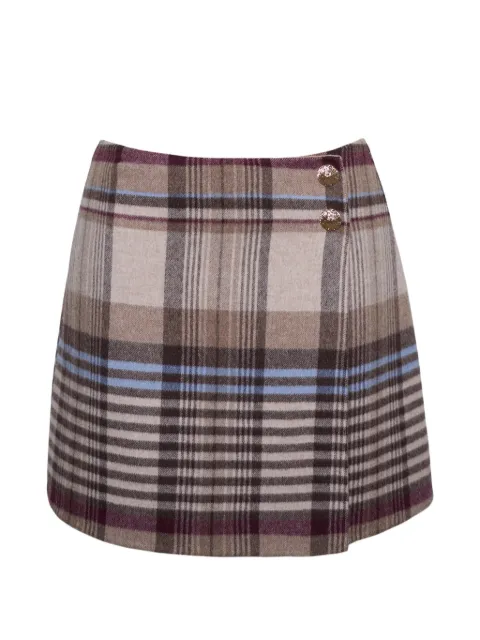 Cara Cara Kitty plaid mini skirt Neutrals 2001PPT