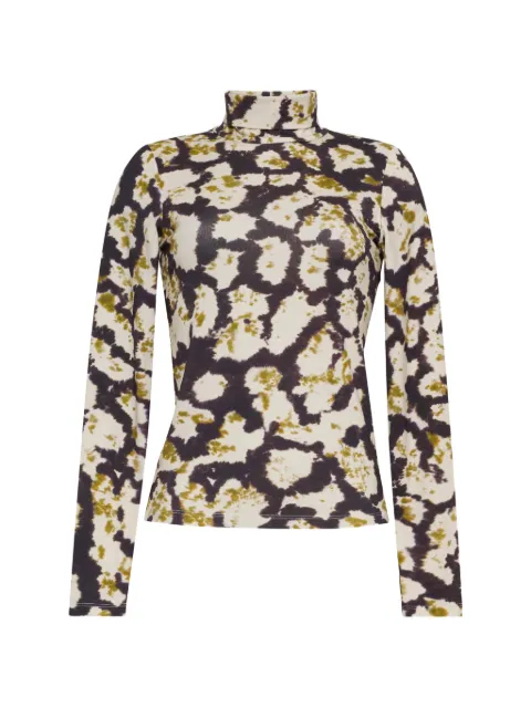Cara Cara Piper spotted-print turtleneck top Neutrals 315SPBL