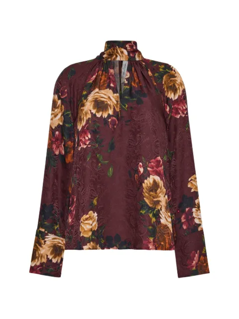Cara Cara Sundance floral-print pussy-bow blouse Red 3161SVHARFM