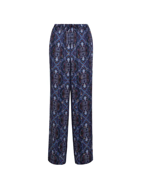 Cara Cara Girona metallic-print trousers Blue 826TROV
