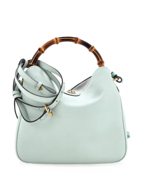 Gucci Pre-Owned Diana NM Bamboo Leather Medium shoulder bag Green TCIA0VN59B6QREN8