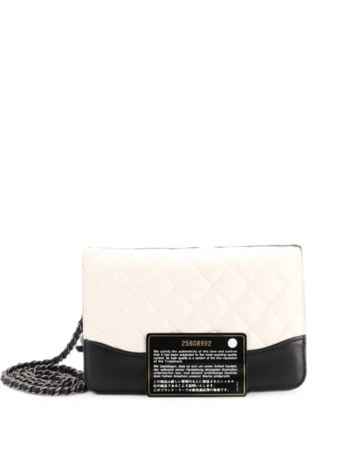 CHANEL Pre-Owned Gabrielle Wallet on Chain Quilted Aged Calfskin crossbody bag Black TGM7PZY2IB06T4UY