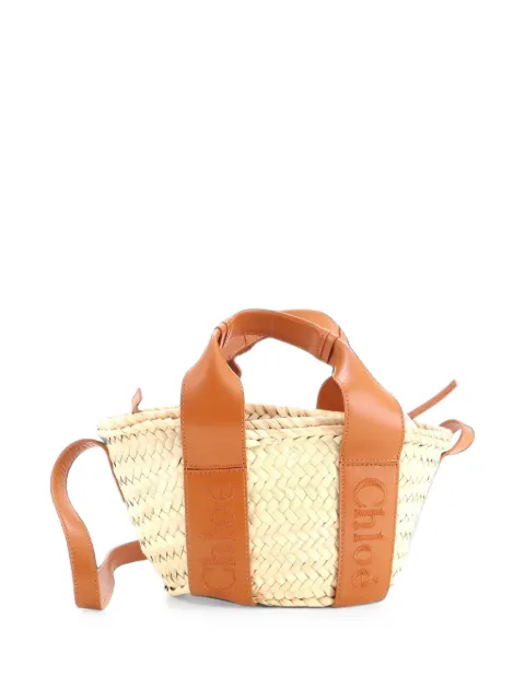 Chloé Pre-Owned Sense Basket Tote Raffia with Leather Small shoulder bag Brown JO4YP5NE761Y950V
