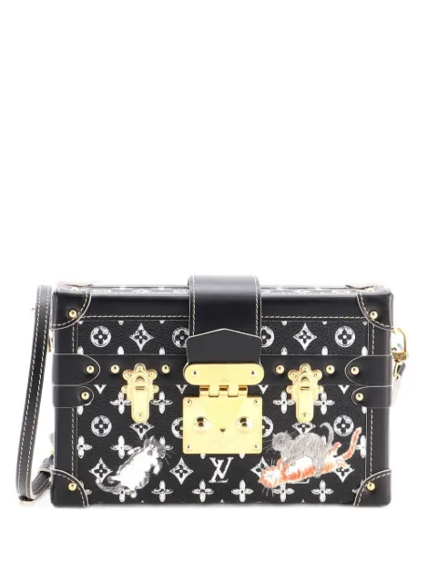 Louis Vuitton Pre-Owned Petite Malle Handbag Limited Edition Grace Coddington Catogram Canvas shoulder bag Black SWJCIYWLEZDUKCZO