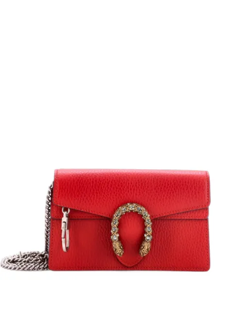 Gucci Pre-Owned Dionysus Bag Leather Super Mini clutch bag Red SSSAVGGUTQT6OS0C