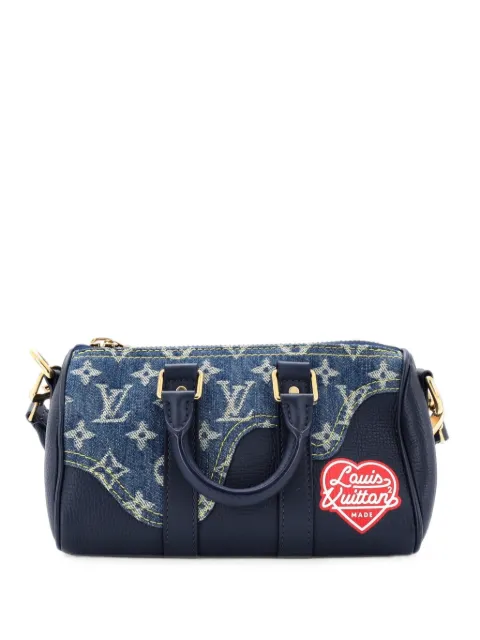 Louis Vuitton Pre-Owned Nigo Keepall Bandouliere Bag Monogram Denim and Taurillon Leather XS shoulder bag Blue JDVI0ZVQJZGARWB9