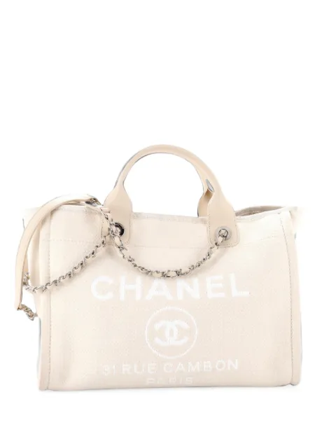 CHANEL Pre-Owned Deauville NM Mixed Fibers Small tote bag Neutrals JCZCRK0DV9U09C6Q