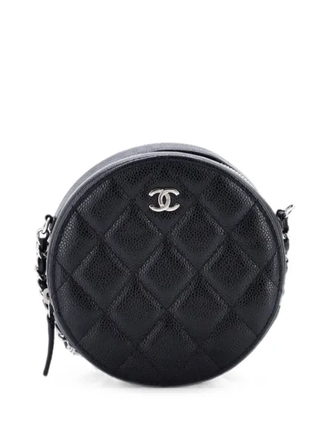CHANEL Pre-Owned Round Clutch with Chain Quilted Caviar Mini crossbody bag Black PKV8QX6PISHIF9CS