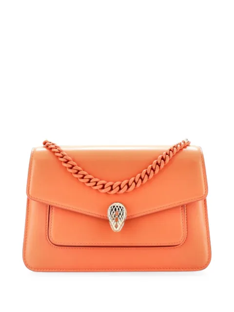 Bvlgari Pre-Owned Serpenti Forever Maxi Chain Leather Small crossbody bag Orange WPZ2VO6FYW7OJ133