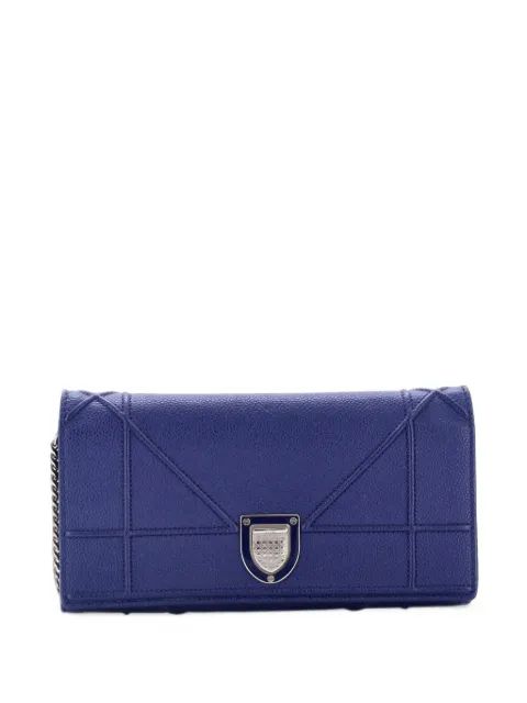 Christian Dior Pre-Owned Diorama Croisiere Chain Wallet Grained Calfskin clutch bag Blue JNC18Y92VMSYVVLC