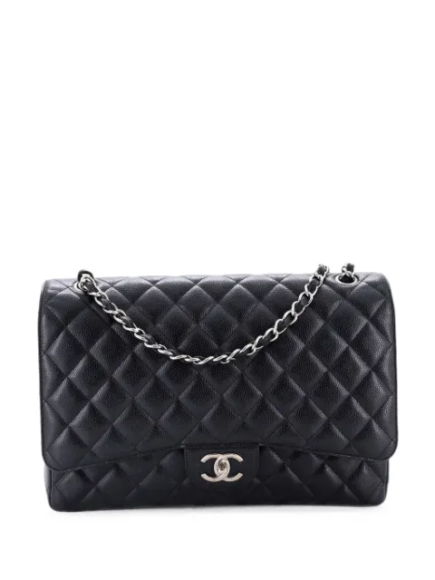 CHANEL Pre-Owned Classic Double Flap Bag Quilted Caviar Maxi shoulder bag Black ZLW64743KZBMRQKH