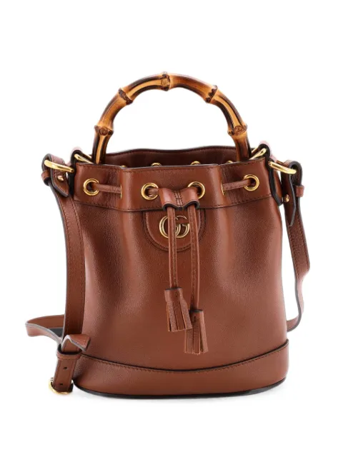 Gucci Pre-Owned Diana Leather Mini bucket bag Brown MCW6L04XHMMLT38N