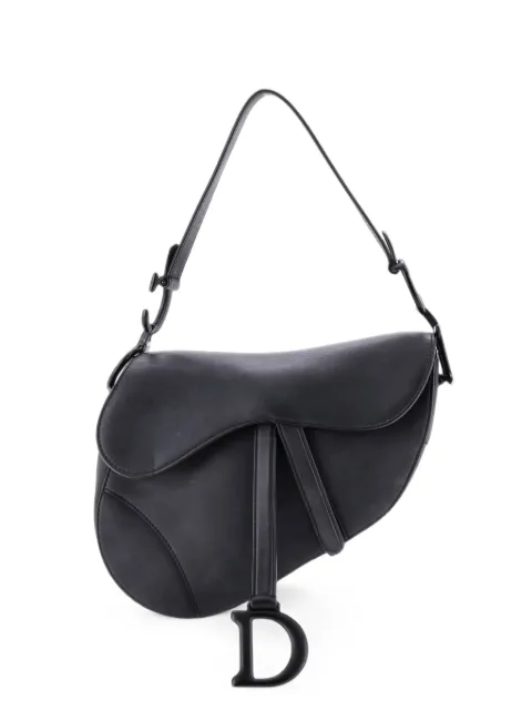 Christian Dior Pre-Owned Ultra Matte Saddle Handbag Leather Medium shoulder bag Black ITFD4NY8EOVS7T9I
