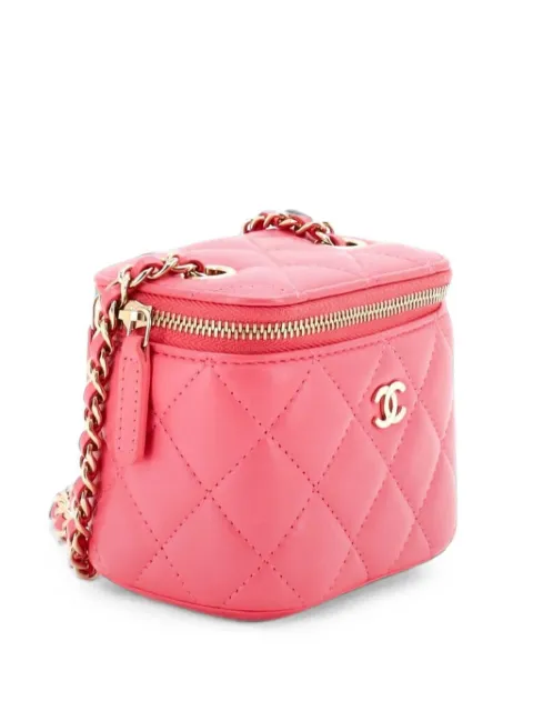 CHANEL Pre-Owned Classic Vanity Case with Chain Quilted Lambskin Mini crossbody bag Pink V6NVPTIGXDICXU6D