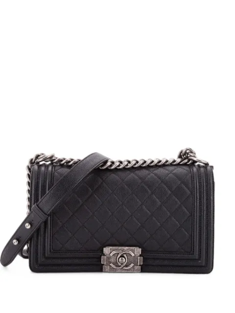 CHANEL Pre-Owned Boy Flap Bag Quilted Caviar Old Medium crossbody bag Black V63QP3VJQ6GJGHAB
