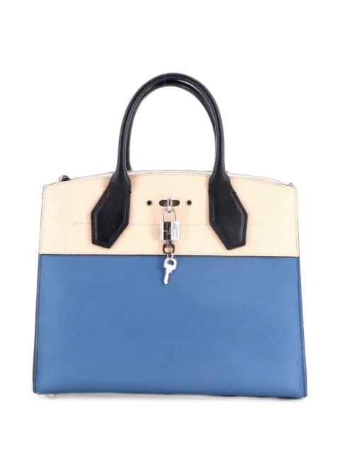 Louis Vuitton Pre-Owned City Steamer Handbag Leather MM tote bag Blue YLMH9UBHOLBKZP2Y