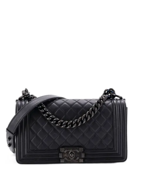 CHANEL Pre-Owned So Black Boy Flap Bag Quilted Lambskin Old Medium shoulder bag Black USMXA0X4NVB0XU4A