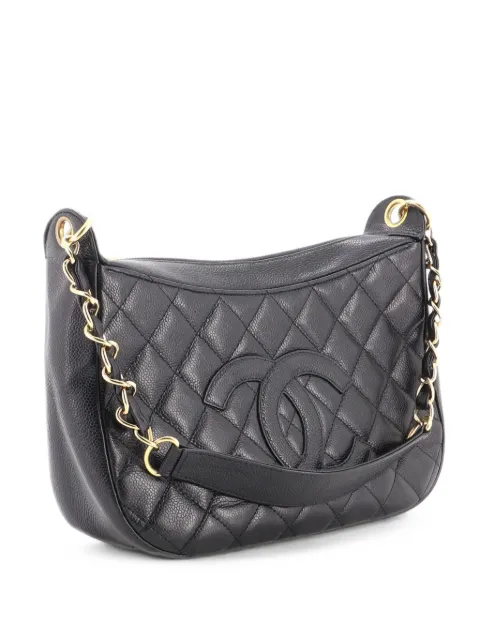 CHANEL Pre-Owned Timeless CC Chain Shoulder Bag Quilted Caviar Medium hobo bag Black O3YE941VQRJ81797