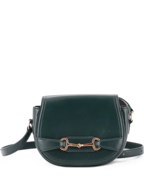 Celine Pre-Owned Crecy Flap Bag Leather Small crossbody bag Green 2V7BDWDERGIVDYNW
