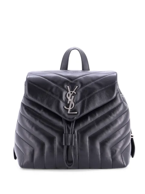 Saint Laurent Pre-Owned LouLou Matelasse Chevron Leather Small backpack Black XYD3TNFLECR3BWXI