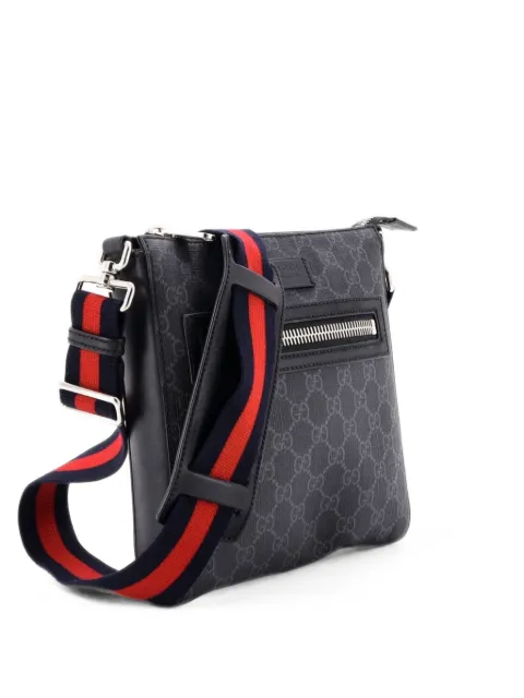 Gucci Pre-Owned Web Strap Front Zip Messenger Bag GG Coated Canvas Small crossbody bag Black 8RRL5YYQ1L3KQ0WD
