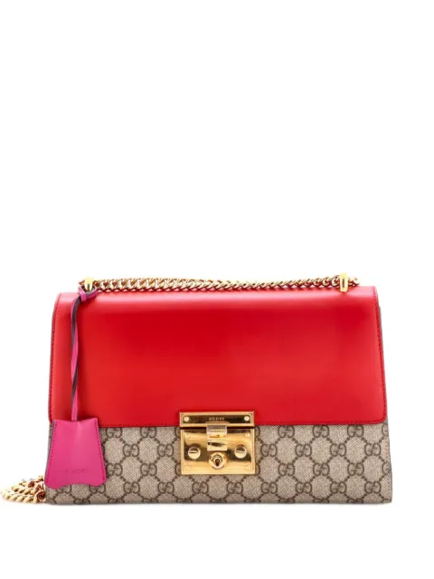 Gucci Pre-Owned Padlock GG Coated Canvas and Leather Medium shoulder bag Red HZO42BCXM7388Z3G