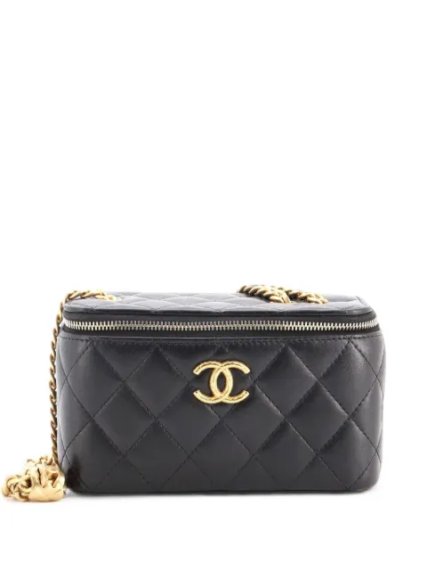 CHANEL Pre-Owned All Slide Long Vanity Case with Chain Quilted Lambskin Small crossbody bag Black FXQGW2T6RLW76KW9