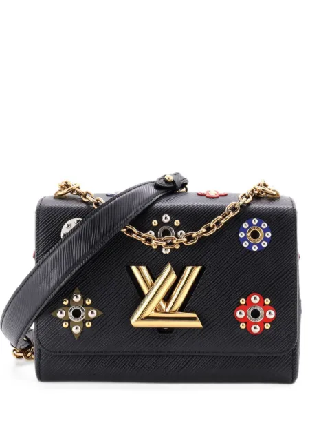 Louis Vuitton Pre-Owned Twist Handbag Limited Edition Flower Embellished Epi Leather MM crossbody bag Black 8A2BO1NJNDTH9IF6