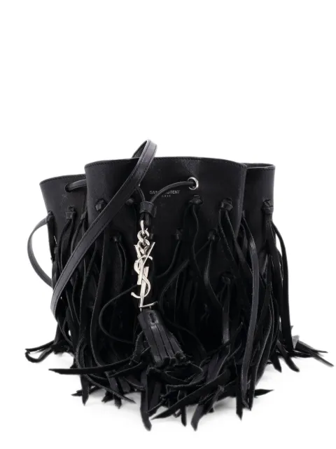 Saint Laurent Pre-Owned Fringe Monogram Bourse Leather Mini bucket bag Black ZDO9K9MBJ8ZTQPYF