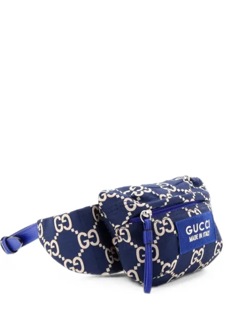 Gucci Pre-Owned Ripstop GG Nylon and Leather belt bag Blue VWYR8OO2UM9ES39W