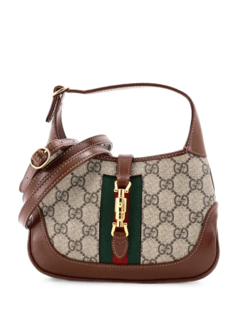 Gucci Pre-Owned Jackie 1961 GG Coated Canvas Mini hobo bag Brown MB1B25KRL5RE91D6