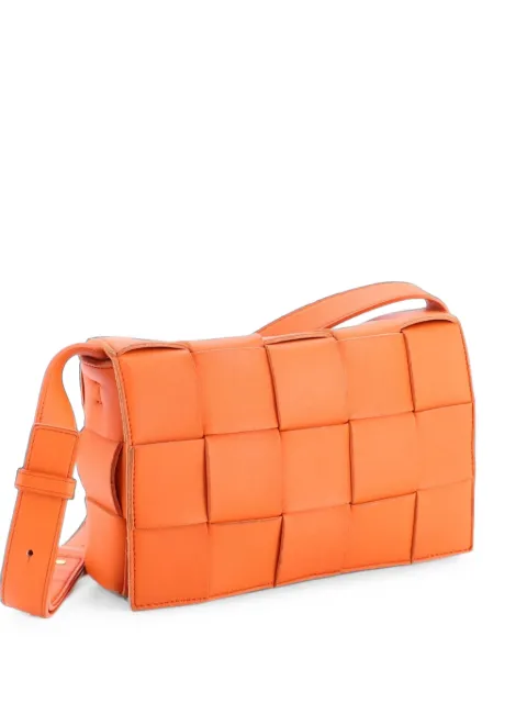 Bottega Veneta Pre-Owned Cassette Maxi Intrecciato Leather Small crossbody bag Orange LWM6XQ7Y2J1A7KC6