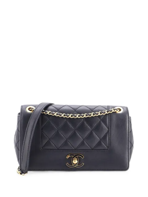 CHANEL Pre-Owned Mademoiselle Flap Bag Quilted Sheepskin Small crossbody bag Blue RB1J7D14AGFD8MXC