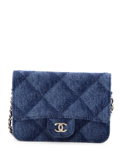 CHANEL Pre-Owned Classic Flap 3D Quilt Printed Denim Mini belt bag Blue I3HT5AJN18TFE9RZ
