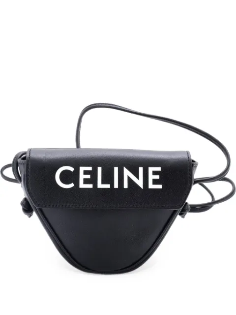 Celine Pre-Owned Triangle Bag Leather Mini crossbody bag Black LMPVRFPN4RJ10ITD