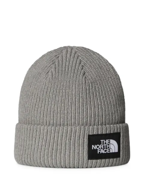 The North Face Salty logo-patch beanie hat Grey A8CGZDYX