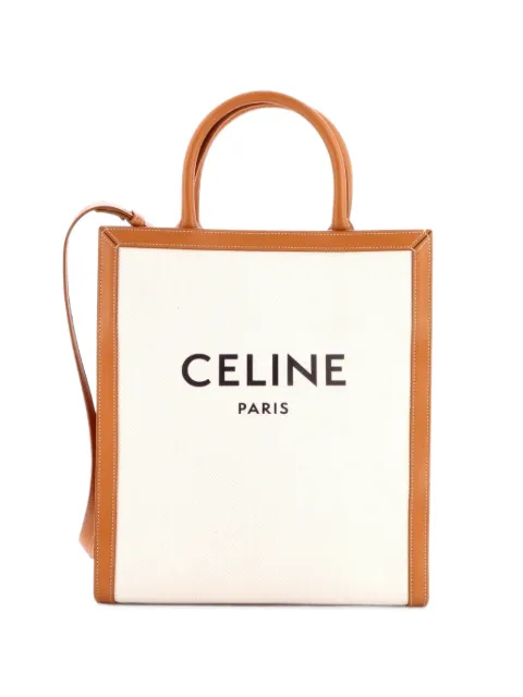 Celine Pre-Owned Vertical Cabas Canvas with Leather Small tote bag Brown 9EMUJRZXZ3Q2LVO9