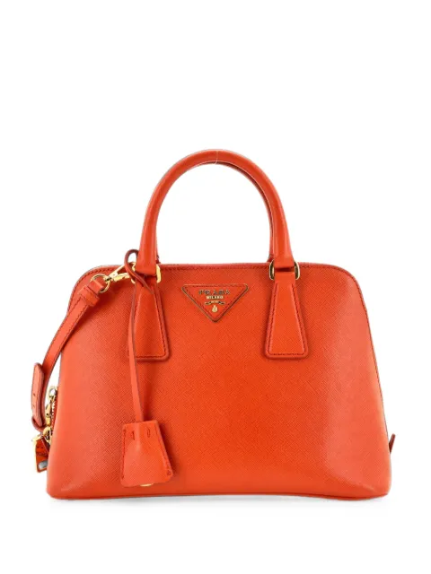 Prada Pre-Owned Promenade Bag Saffiano Leather Small satchel Orange 8HV5JXQ996TI7FQU