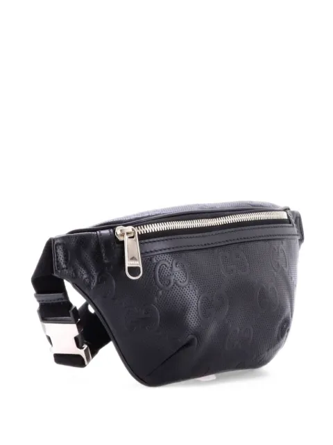 Gucci Pre-Owned GG Embossed Perforated Leather Small belt bag Black NUILAWXXTZGKM0I3