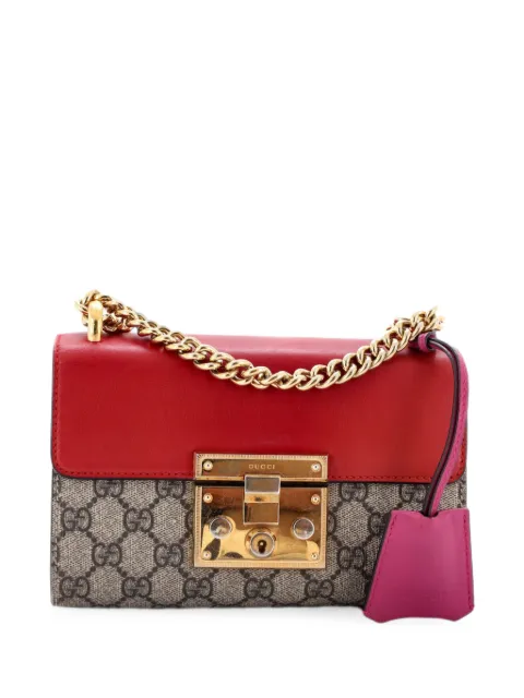 Gucci Pre-Owned Padlock Shoulder Bag GG Coated Canvas and Leather Small crossbody bag Red NFNEK1Y0Z30IN3SI