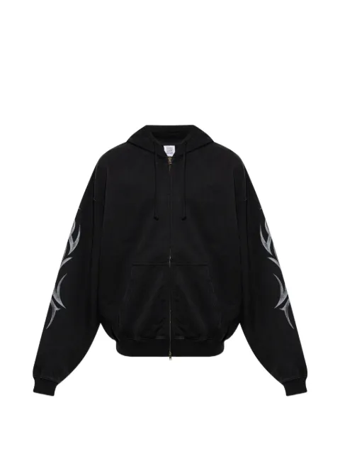VETEMENTS graphic-print zip-up hoodie Black MH27ZU154B0
