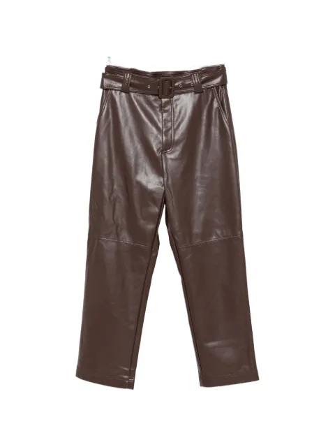 TWINSET belted faux-leather trousers Brown 262TP2051